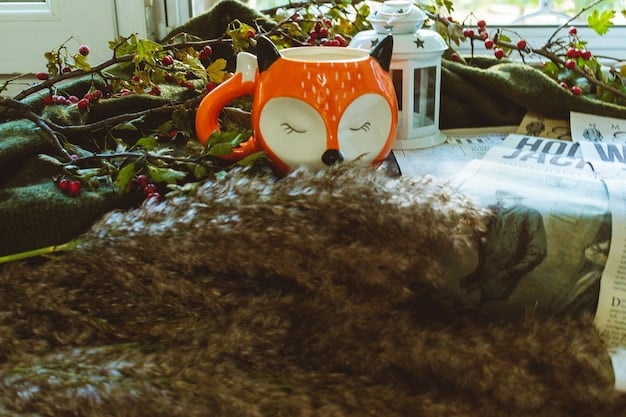 A compost bin in a garden setting, filled with decomposing organic matter. Visible are layers of brown leaves, green kitchen scraps, and a dark, rich compost at the bottom. A shovel is leaning against the bin, ready for use.