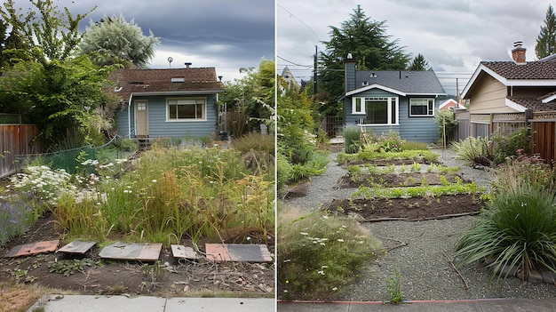A split image showing a before-and-after comparison of attic insulation. The 