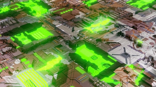 A graphical representation of a smart grid, showing how grid-tied inverters can actively support grid operations by providing reactive power and frequency response.