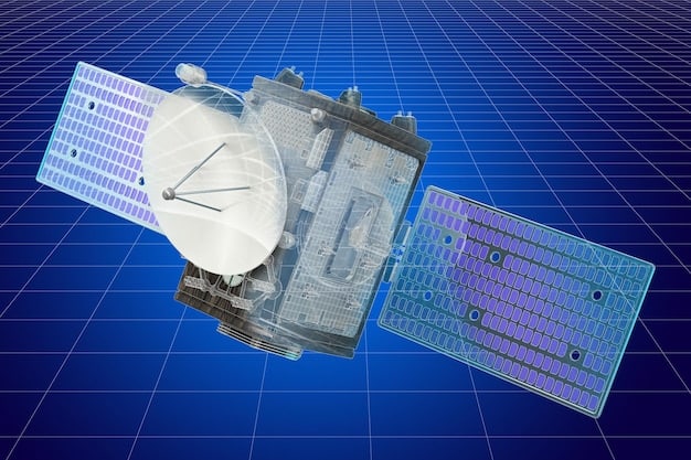 A close-up of a dual-axis solar tracker mechanism, showing its motors and sensors, against a clear blue sky. Detailed view of the mechanical components ensures understanding of the technology.