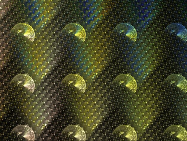 A close-up photograph of a perovskite solar cell under laboratory conditions, highlighting the distinct layered structure of the perovskite material with visible light spectrum splitting on the layer.