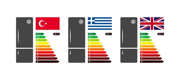 A split-screen image showing a traditional, energy-inefficient refrigerator on one side and a modern, energy-star certified refrigerator on the other, visually contrasting the impact of energy efficiency standards.