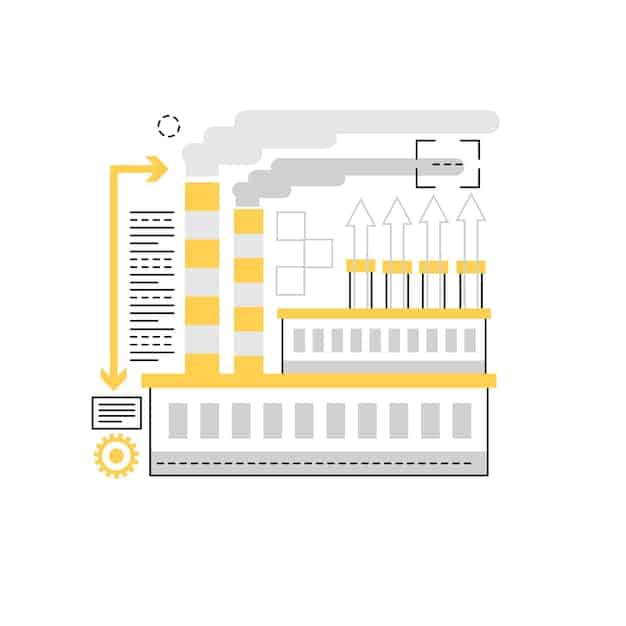 A detailed diagram showing the process of post-combustion carbon capture at a coal-fired power plant. The diagram illustrates flue gas moving through an absorber where CO2 is separated using a solvent, then compressed and transported for storage. The power plant is in the background, and arrows indicate the flow of materials.