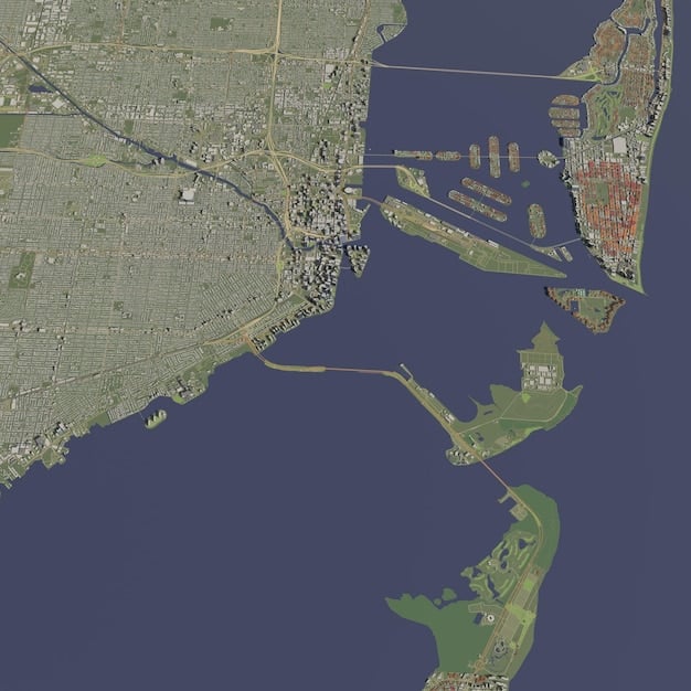 A detailed map of the US East Coast highlighting potential offshore wind energy lease areas, with different colors indicating different stages of development or restrictions. Include data points like wind speed, water depth, and proximity to transmission infrastructure.