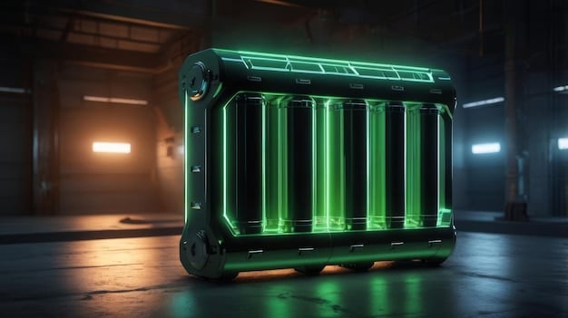 A close-up shot of an advanced battery system for electric vehicles, highlighting the technology and innovation in the energy storage sector.