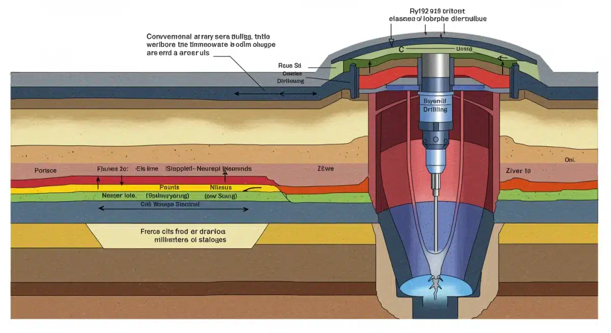 Hybrid drilling technique cross-section diagram