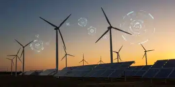 Futuristic smart grid optimizing renewable energy distribution with reduced losses.