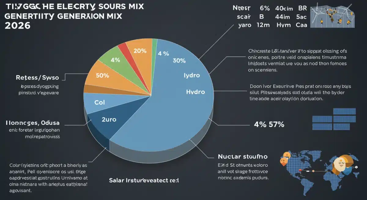 Projected U.S. electricity generation mix 2026, highlighting over 40% renewable share.
