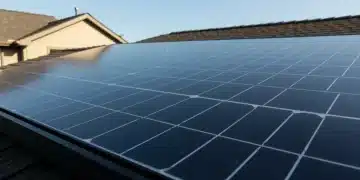Advanced solar panels on a modern U.S. home roof, highly efficient.