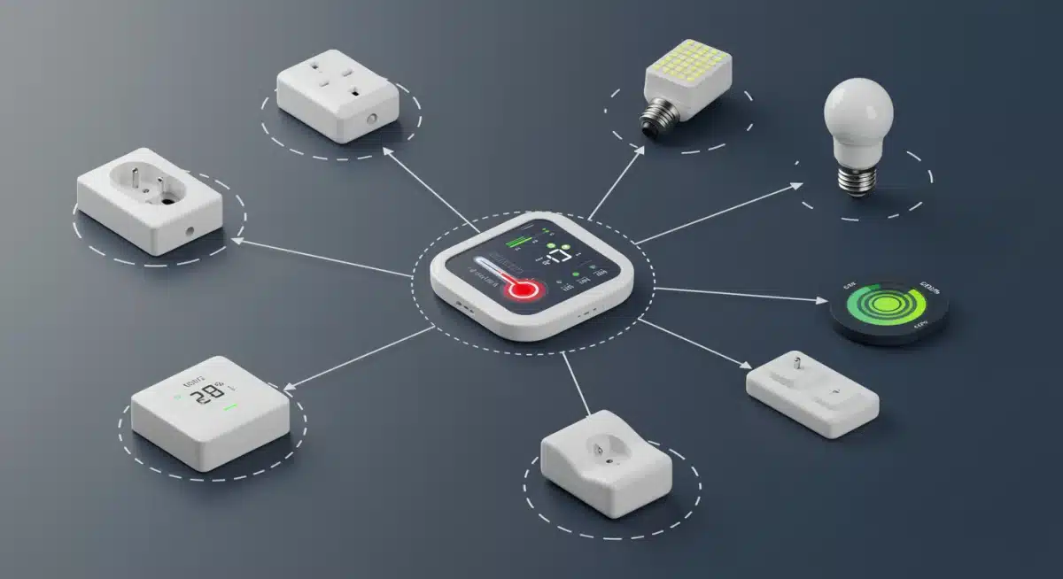 Smart home devices interconnected for optimized energy management.