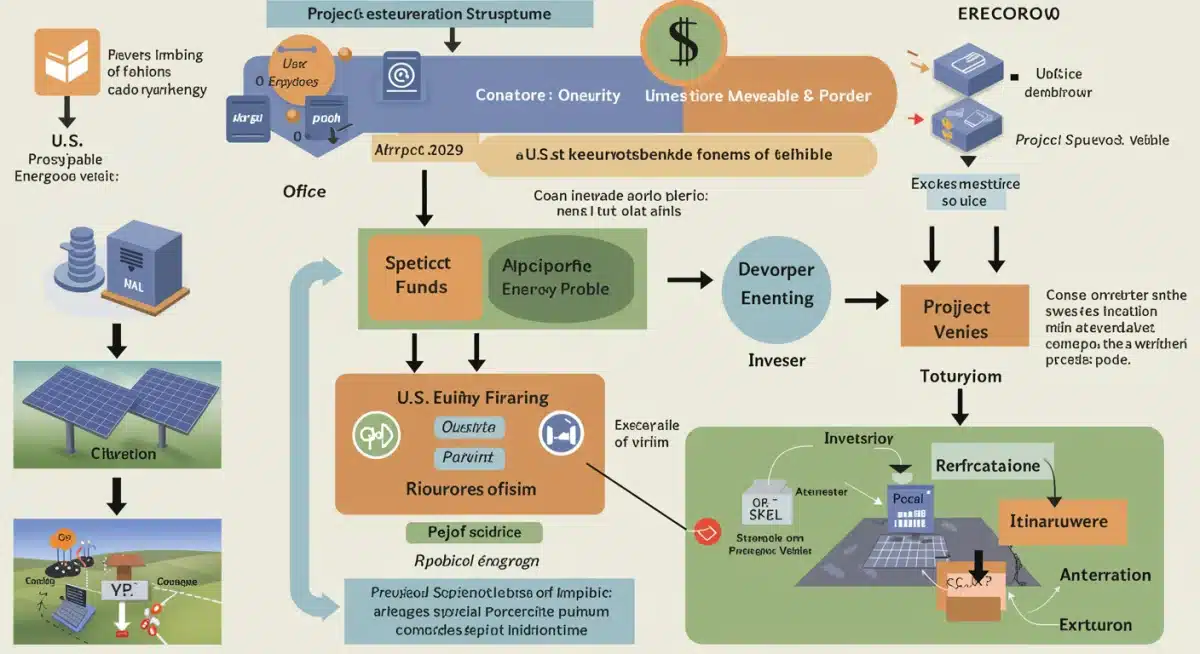 Diagram of tax equity financing structure for U.S. renewable energy projects.