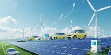 U.S. Energy Mix Shifts: Renewables to Surpass 40% by 2026 Futuristic U.S. energy grid powered by solar and wind, illustrating renewable energy growth.