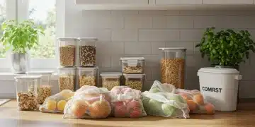 Eco-friendly kitchen with zero-waste solutions for sustainable living