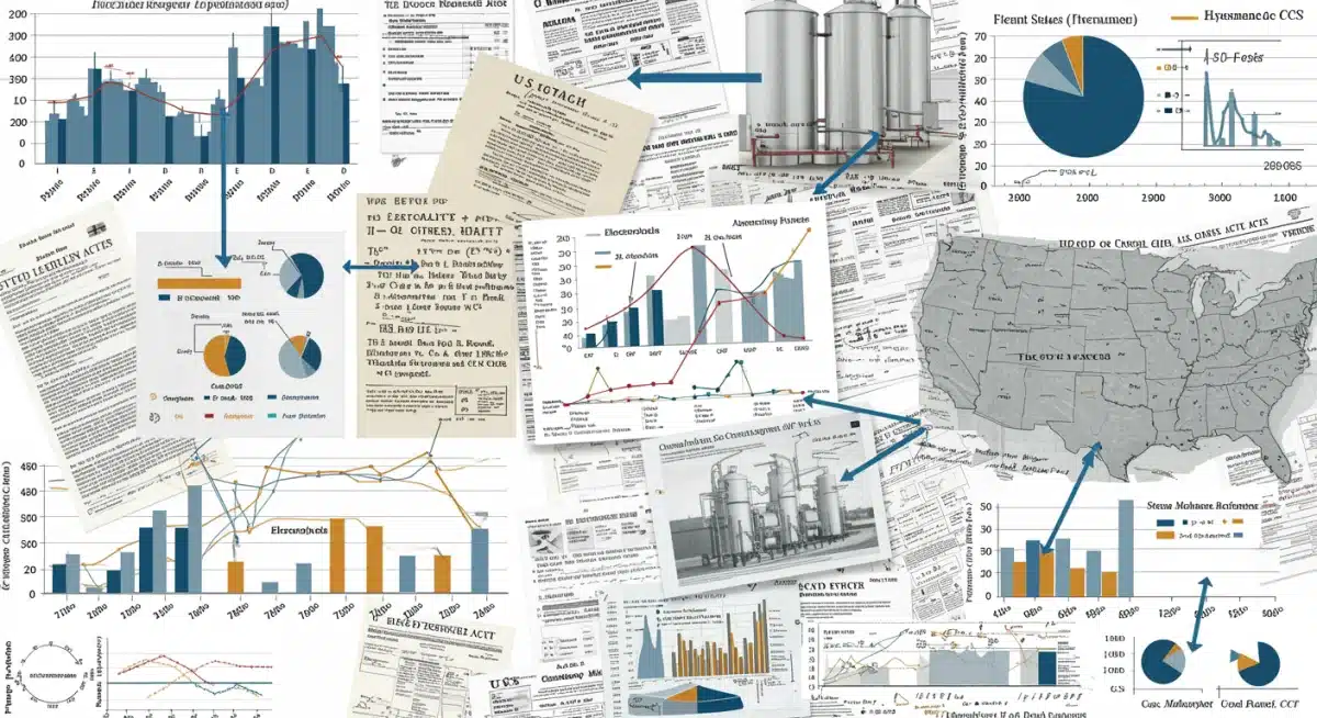 Infographic showing the interconnectedness of US clean hydrogen policy, investment trends, and production methods.