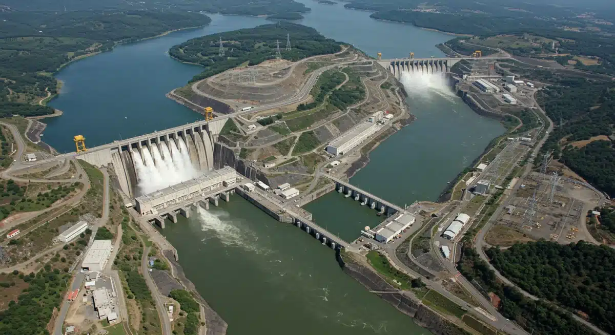 Large scale hydropower complex with multiple dams