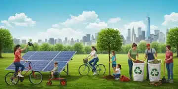 US consumers taking practical steps to reduce their carbon footprint by 25 percent, showcasing sustainable living actions.