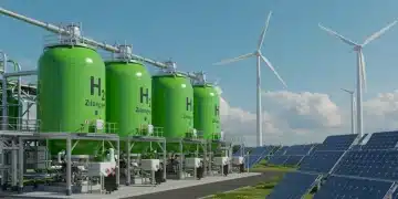 Green hydrogen production facility with renewable energy sources