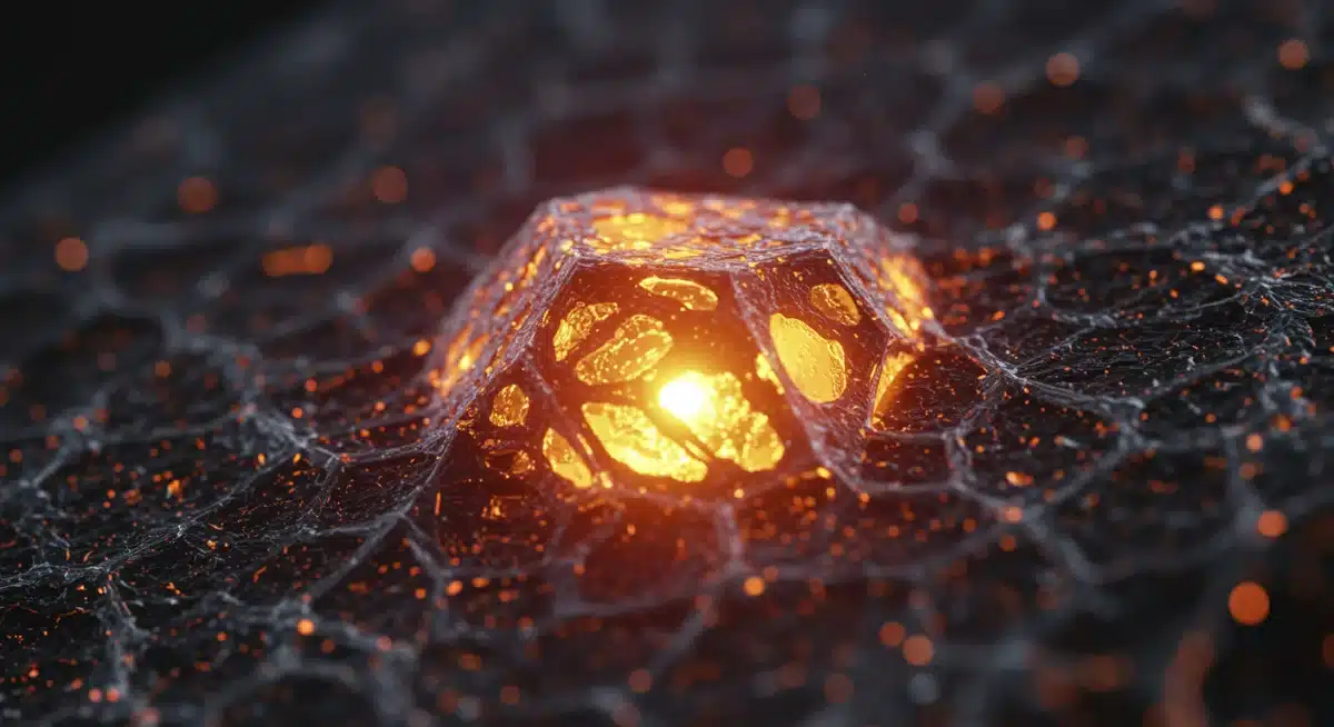 Detailed view of perovskite crystal structure, representing next-generation solar panel efficiency.
