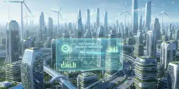 US Clean Energy Investment Forecast 2026-2030: A Deep Dive Futuristic city powered by clean energy, illustrating US clean energy investment growth