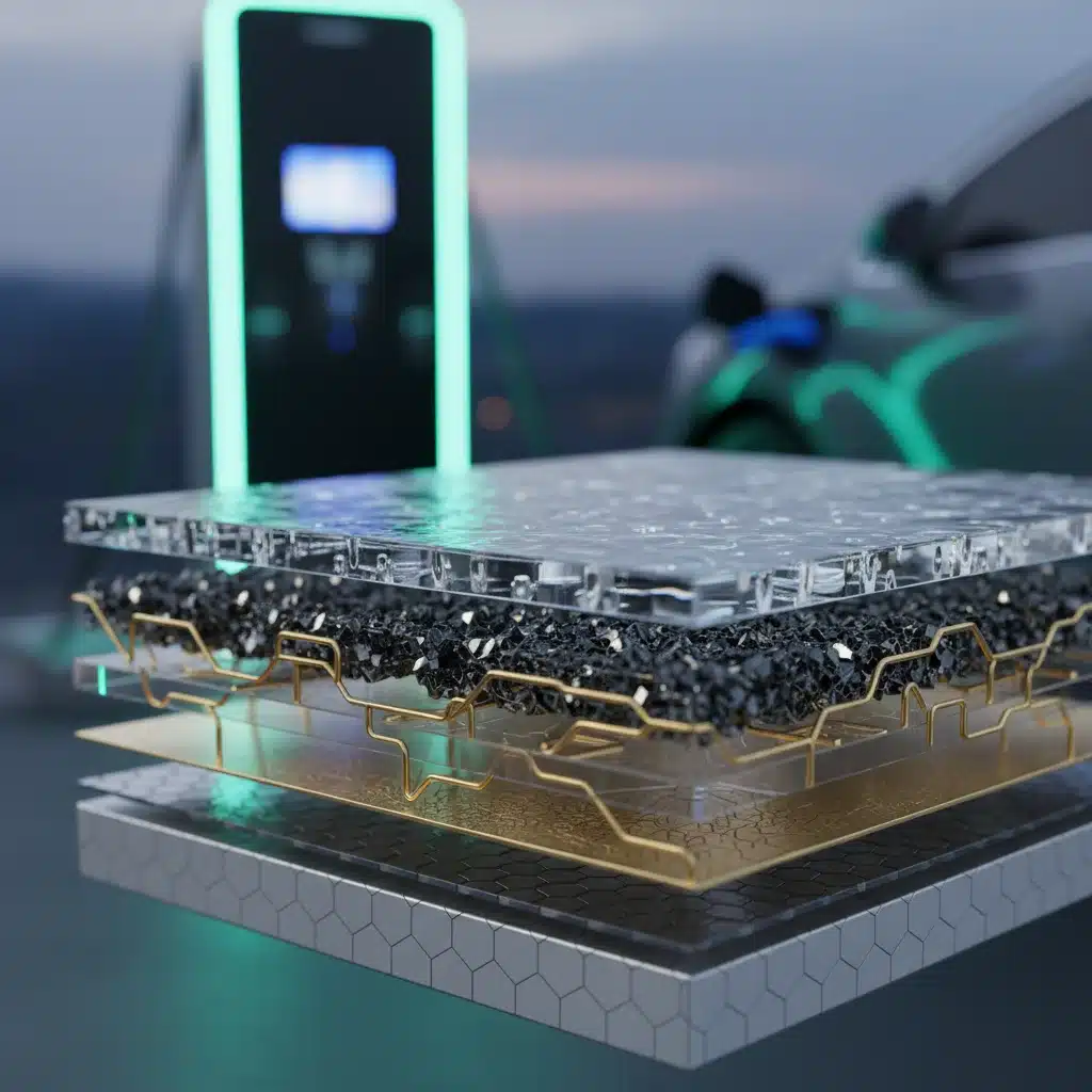 Close-up of a solid-state battery component, illustrating advanced energy storage.