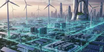 Futuristic smart grid infrastructure with renewable energy sources